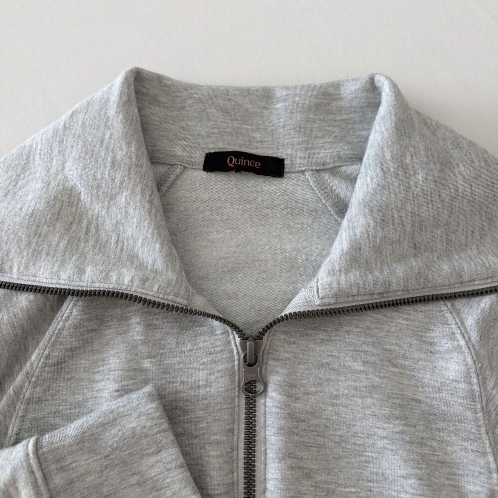 Quince M Supersoft Fleece Half Zip Heather Gray Long Sleeve Pullover Lighthouse - Picture 7 of 14